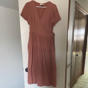 Dusty Pink V Neck Tiered Maxi Dress Universal Thread Co.